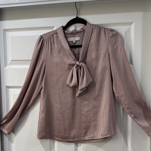 LOFT Women's Silky Blouse - Soft Taupe